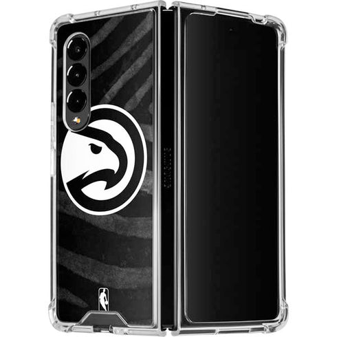 NBA Atlanta Hawks Black Animal Print Galaxy Z Fold4 5G Clear Case