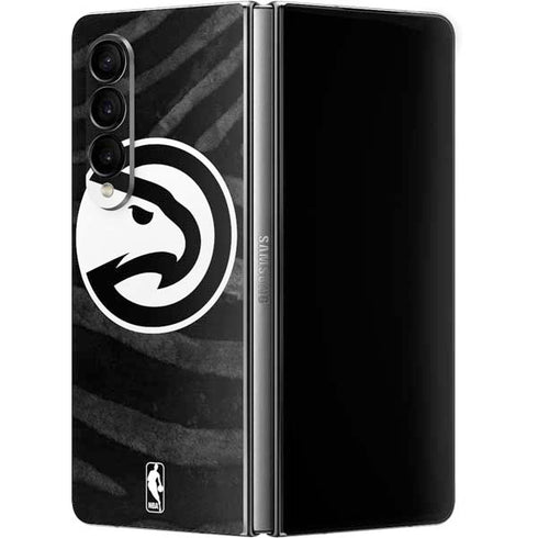 NBA Atlanta Hawks Black Animal Print Galaxy Z Fold4 5G Skin