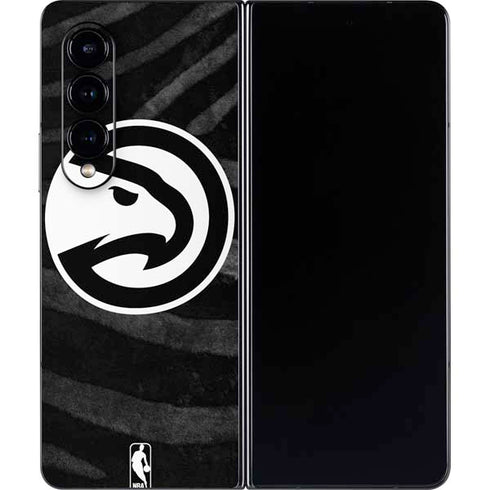 NBA Atlanta Hawks Black Animal Print Galaxy Z Fold4 5G Skin