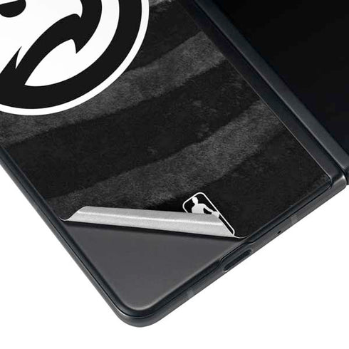 NBA Atlanta Hawks Black Animal Print Galaxy Z Fold4 5G Skin