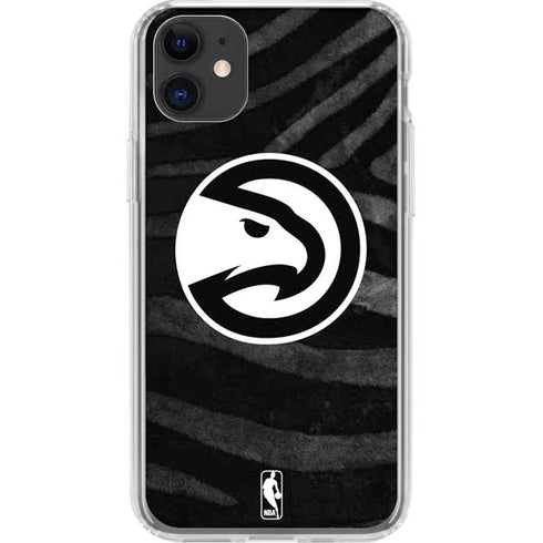 NBA Atlanta Hawks Black Animal Print iPhone 11 Clear Case