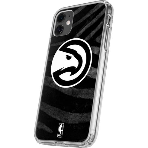 NBA Atlanta Hawks Black Animal Print iPhone 11 Clear Case