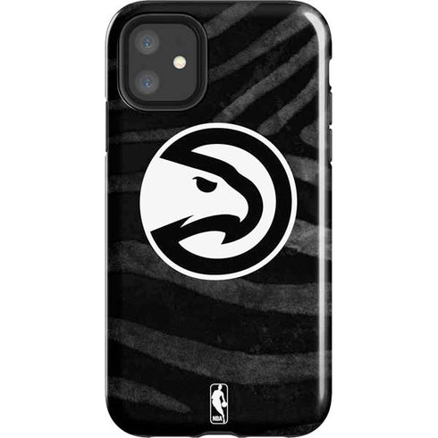 NBA Atlanta Hawks Black Animal Print iPhone 11 Impact Case