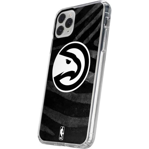 NBA Atlanta Hawks Black Animal Print iPhone 11 Pro Clear Case