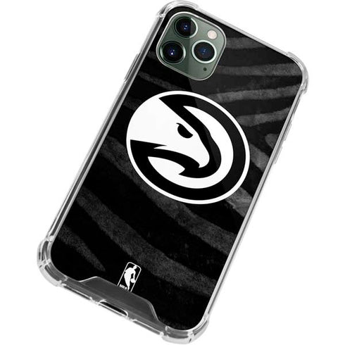NBA Atlanta Hawks Black Animal Print iPhone 11 Pro Max Clear Case