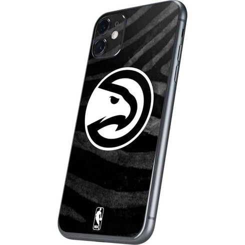 NBA Atlanta Hawks Black Animal Print iPhone 11 Skin
