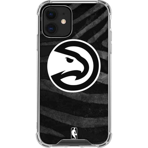 NBA Atlanta Hawks Black Animal Print iPhone 12 Mini Clear Case
