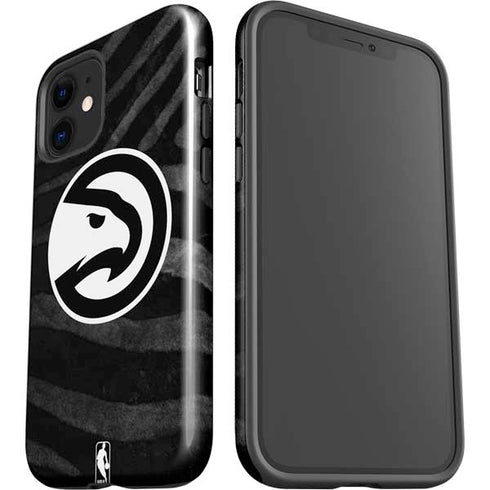 NBA Atlanta Hawks Black Animal Print iPhone 12 Mini Impact Case