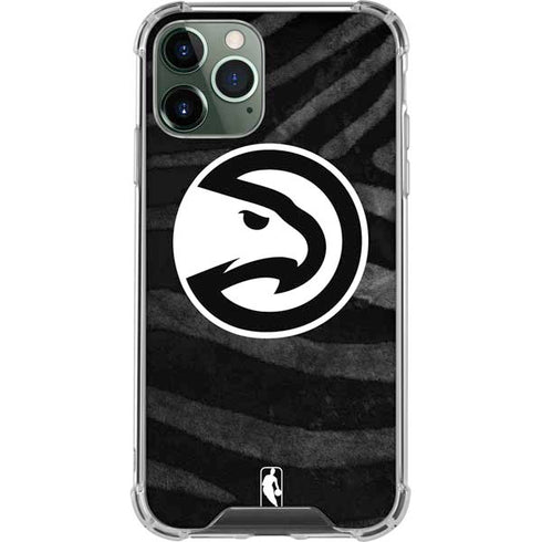 NBA Atlanta Hawks Black Animal Print iPhone 12 Pro Clear Case