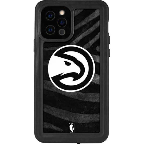 NBA Atlanta Hawks Black Animal Print iPhone 12 Pro Waterproof Case
