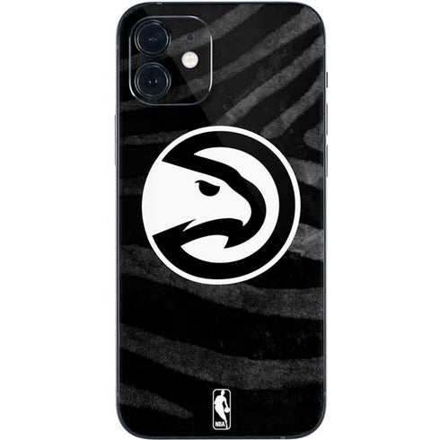 NBA Atlanta Hawks Black Animal Print iPhone 12 Skin