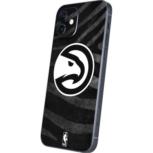 NBA Atlanta Hawks Black Animal Print iPhone 12 Skin