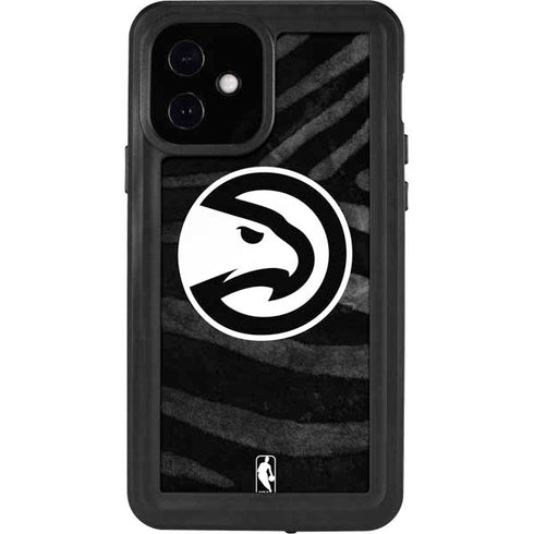 NBA Atlanta Hawks Black Animal Print iPhone 12 Waterproof Case