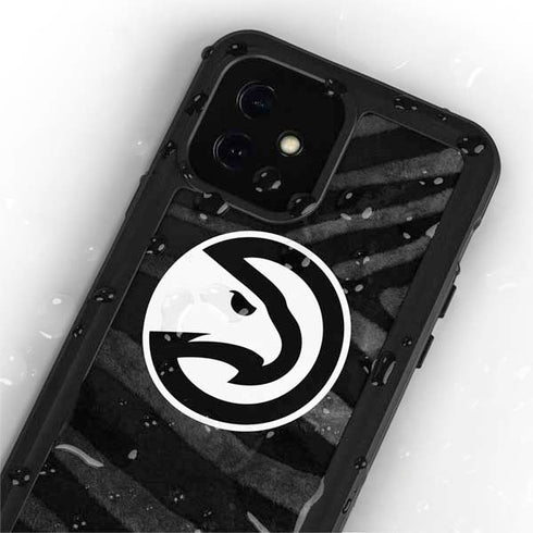 NBA Atlanta Hawks Black Animal Print iPhone 12 Waterproof Case