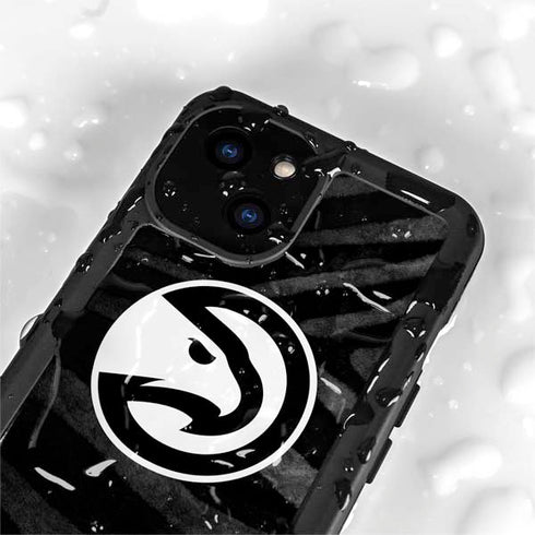 NBA Atlanta Hawks Black Animal Print iPhone 13 Mini Waterproof Case