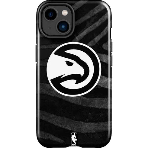 NBA Atlanta Hawks Black Animal Print iPhone 15 Plus Impact Case
