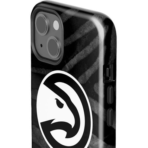 NBA Atlanta Hawks Black Animal Print iPhone 15 Plus Impact Case