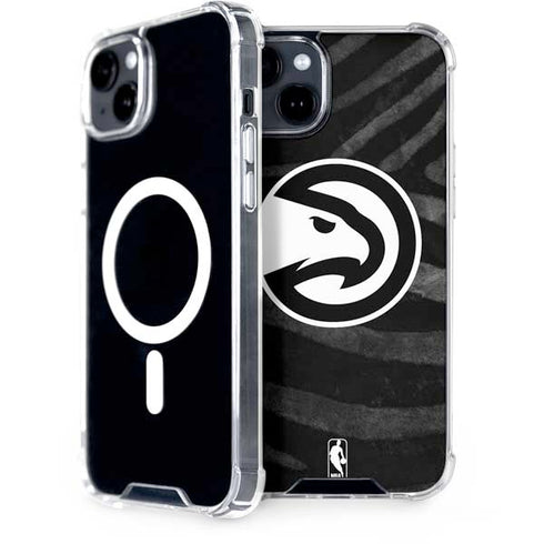 NBA Atlanta Hawks Black Animal Print iPhone 15 Plus MagSafe Case