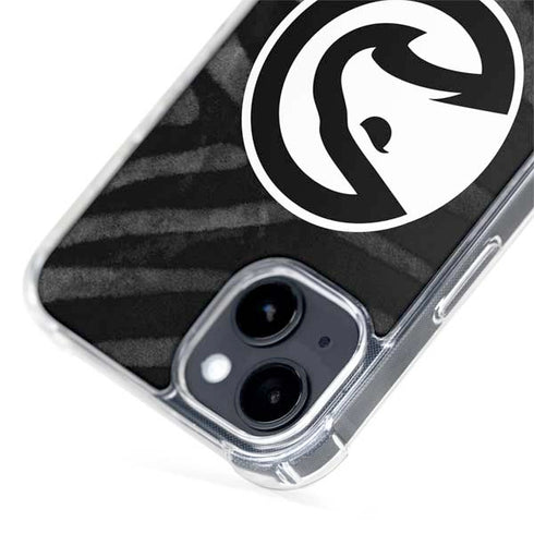 NBA Atlanta Hawks Black Animal Print iPhone 15 Plus MagSafe Case