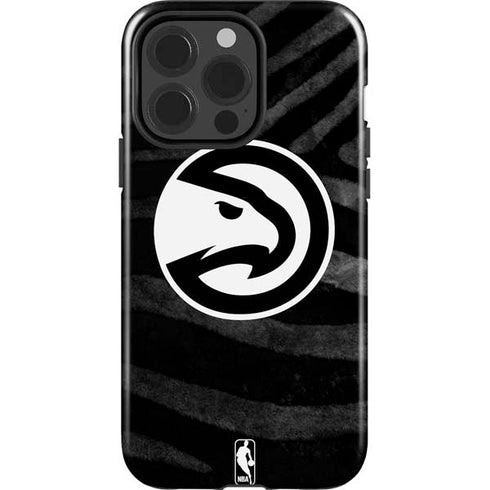 NBA Atlanta Hawks Black Animal Print iPhone 15 Pro Impact Case
