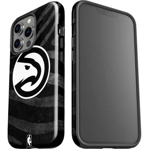 NBA Atlanta Hawks Black Animal Print iPhone 15 Pro Impact Case