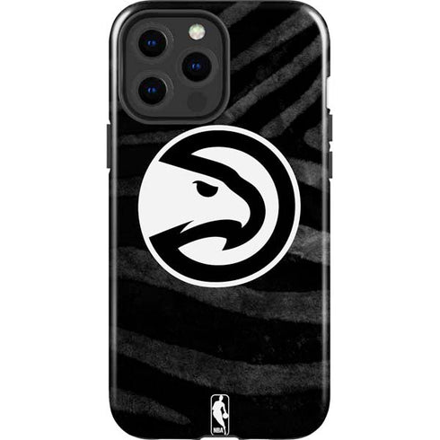 NBA Atlanta Hawks Black Animal Print iPhone 15 Pro Max Impact Case