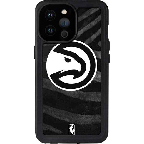 NBA Atlanta Hawks Black Animal Print iPhone 14 Pro Max Waterproof Case