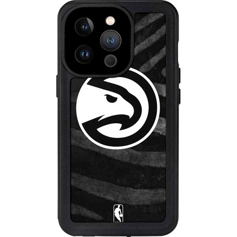 NBA Atlanta Hawks Black Animal Print iPhone 14 Pro Waterproof Case