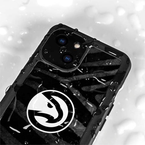 NBA Atlanta Hawks Black Animal Print iPhone 15 Plus Waterproof Case