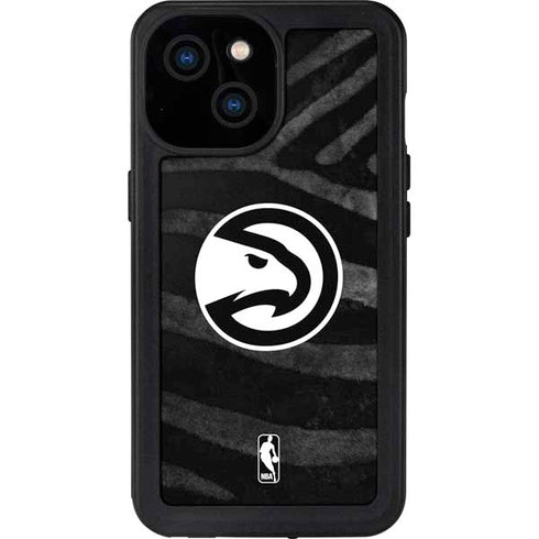 NBA Atlanta Hawks Black Animal Print iPhone 15 Waterproof Case