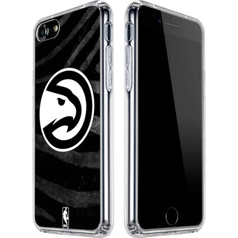 NBA Atlanta Hawks Black Animal Print iPhone SE (2nd & 3rd Gen) Clear Case