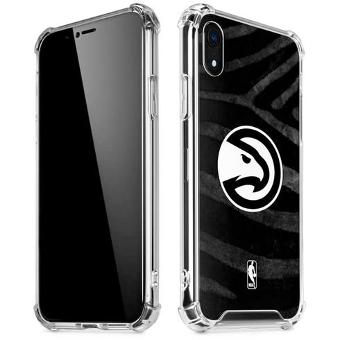 NBA Atlanta Hawks Black Animal Print iPhone XR Clear Case