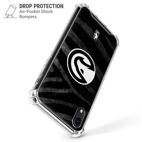 NBA Atlanta Hawks Black Animal Print iPhone XR Clear Case