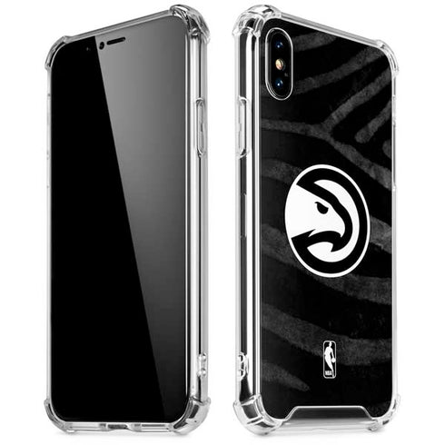 NBA Atlanta Hawks Black Animal Print iPhone XS Max Clear Case