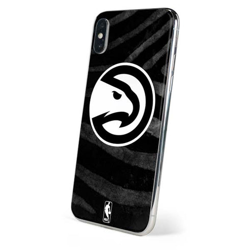 NBA Atlanta Hawks Black Animal Print iPhone XS Skin