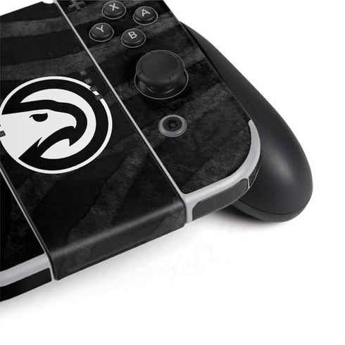 NBA Atlanta Hawks Black Animal Print Nintendo Switch OLED (2021) Skin
