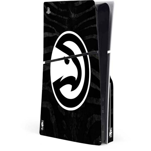NBA Atlanta Hawks Black Animal Print PS5 Slim Disk Console Skin