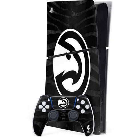 NBA Atlanta Hawks Black Animal Print PS5 Slim Digital Edition Console Skin