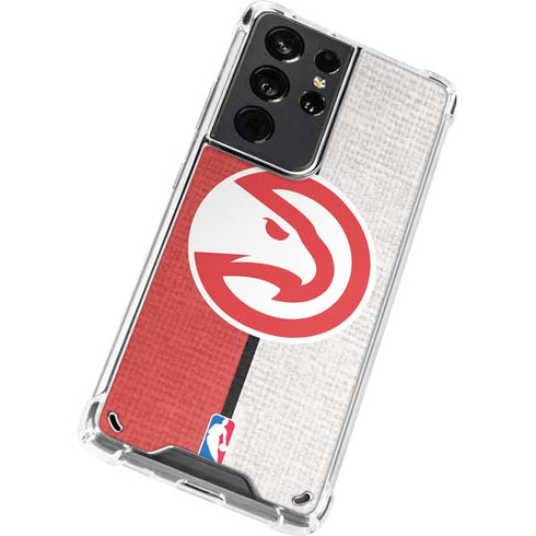 NBA Atlanta Hawks Canvas Galaxy S21 Ultra 5G Clear Case