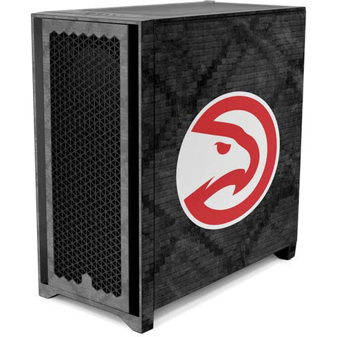 NBA Atlanta Hawks Dark Rust Corsair 4000D Tempered Glass Mid-Tower ATX Case Skin