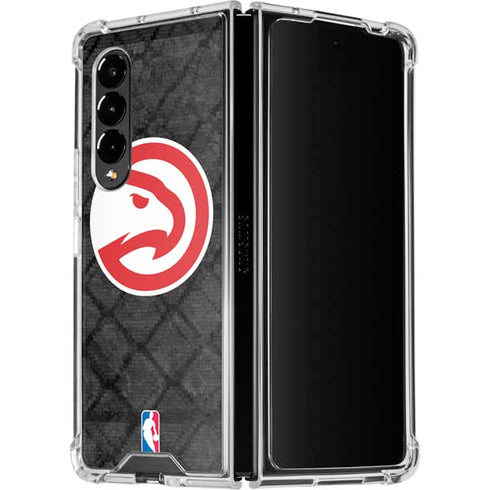 NBA Atlanta Hawks Dark Rust Galaxy Z Fold4 5G Clear Case