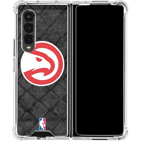 NBA Atlanta Hawks Dark Rust Galaxy Z Fold4 5G Clear Case