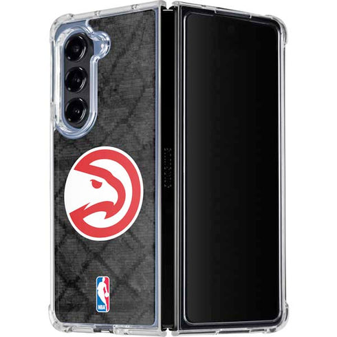 NBA Atlanta Hawks Dark Rust Galaxy Z Fold5 5G Clear Case