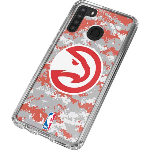 NBA Atlanta Hawks Digi Camo Galaxy A21 Clear Case