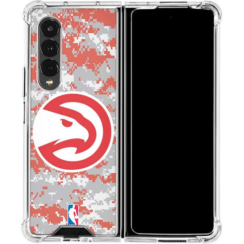 NBA Atlanta Hawks Digi Camo Galaxy Z Fold4 5G Clear Case