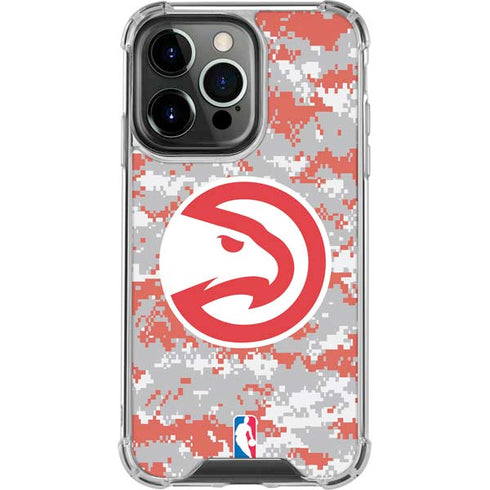 NBA Atlanta Hawks Digi Camo iPhone 14 Pro Clear Case