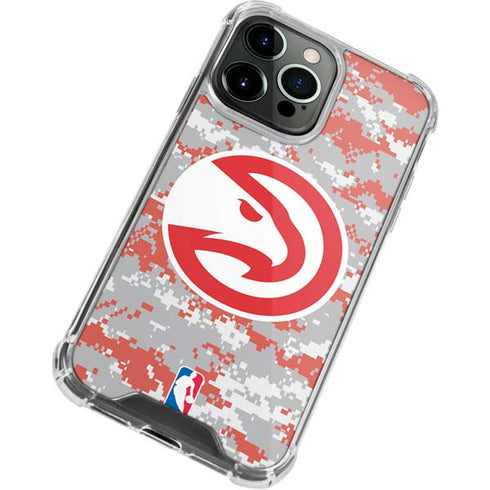 NBA Atlanta Hawks Digi Camo iPhone 14 Pro Clear Case
