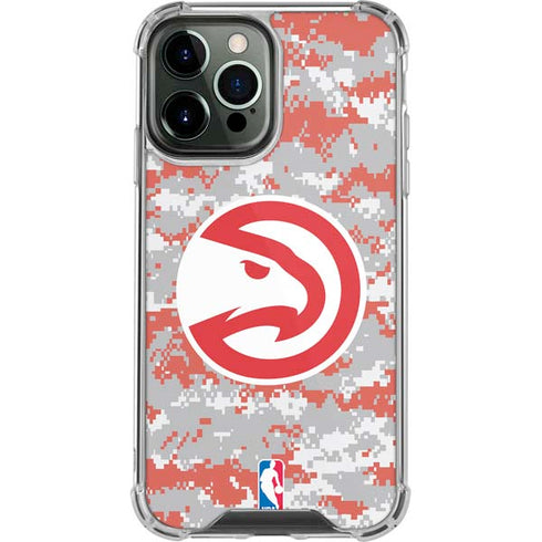 NBA Atlanta Hawks Digi Camo iPhone 14 Pro Max Clear Case