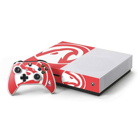 NBA Atlanta Hawks Largo Logo Xbox One S Console and Controller Bundle Skin