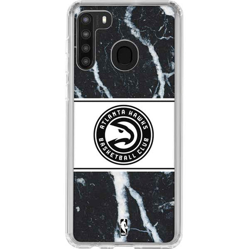 NBA Atlanta Hawks Marble Galaxy A21 Clear Case